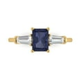 thumbnail image 1 of Three-Stone Engagement Ring for Women - 1.5ct Simulated Blue Sapphire in 18K Yellow Gold Promise Ring, 1 of 6