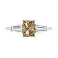 thumbnail image 1 of Three-Stone Engagement Ring for Women - 1.5ct Simulated Champagne Diamond in 18K White Gold Promise Ring, 1 of 6