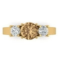 thumbnail image 1 of Three-Stone Engagement Ring for Women - 1.5ct Simulated Champagne Diamond in 18K Yellow Gold Promise Ring, 1 of 6