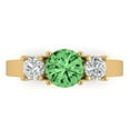 thumbnail image 1 of Three-Stone Engagement Ring for Women - 1.5ct Simulated Green Diamond in 14K Yellow Gold Promise Ring, 1 of 6