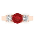thumbnail image 1 of Three-Stone Engagement Ring for Women - 1.5ct Simulated Ruby in 14K Rose Gold Promise Ring, 1 of 8