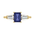 thumbnail image 1 of Three-Stone Engagement Ring for Women - 1.5ct Simulated Tanzanite in 14K Yellow Gold Promise Ring, 1 of 8