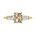 thumbnail image 1 of Three-Stone Engagement Ring for Women - 1.5ct Yellow Moissanite in 14K Yellow Gold Promise Ring, 1 of 6