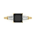 thumbnail image 1 of Three-Stone Engagement Ring for Women - 1.62ct Natural Onyx in 14K Yellow Gold Promise Ring, 1 of 6