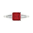 thumbnail image 1 of Three-Stone Engagement Ring for Women - 1.62ct Simulated Ruby in 14K White Gold Promise Ring, 1 of 6