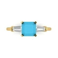 thumbnail image 1 of Three-Stone Engagement Ring for Women - 1.62ct Simulated Turquoise in 14K Yellow Gold Promise Ring, 1 of 6