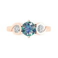 thumbnail image 1 of Three-Stone Engagement Ring for Women - 1.72ct Blue Moissanite in 18K Rose Gold Promise Ring, 1 of 6