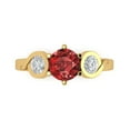 thumbnail image 1 of Three-Stone Engagement Ring for Women - 1.72ct Natural Garnet in 18K Yellow Gold Promise Ring, 1 of 6