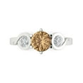 thumbnail image 1 of Three-Stone Engagement Ring for Women - 1.72ct Simulated Champagne Diamond in 14K White Gold Promise Ring, 1 of 6