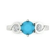 thumbnail image 1 of Three-Stone Engagement Ring for Women - 1.72ct Simulated Turquoise in 18K White Gold Promise Ring, 1 of 6