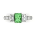 thumbnail image 1 of Three-Stone Engagement Ring for Women - 1.88ct Simulated Green Diamond in 18K White Gold Promise Ring, 1 of 6