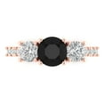 thumbnail image 1 of Three-Stone Engagement Ring for Women - 1.97ct Natural Onyx in 14K Rose Gold Promise Ring, 1 of 8