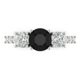 thumbnail image 1 of Three-Stone Engagement Ring for Women - 1.97ct Natural Onyx in 14K White Gold Promise Ring, 1 of 8
