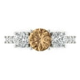 thumbnail image 1 of Three-Stone Engagement Ring for Women - 1.97ct Simulated Champagne Diamond in 14K White Gold Promise Ring, 1 of 6
