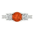 thumbnail image 1 of Three-Stone Engagement Ring for Women - 1.97ct Simulated Red Diamond in 14K White Gold Promise Ring, 1 of 6