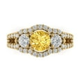 thumbnail image 1 of Three-Stone Engagement Ring for Women - 2.16ct Natural Citrine in 14K Yellow Gold Promise Ring, 1 of 6