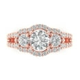 thumbnail image 1 of Three-Stone Engagement Ring for Women - 2.16ct Simulated Diamond in 14K Rose Gold Promise Ring, 1 of 6