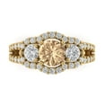 thumbnail image 1 of Three-Stone Engagement Ring for Women - 2.16ct Yellow Moissanite in 14K Yellow Gold Promise Ring, 1 of 6