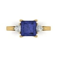 thumbnail image 1 of Three-Stone Engagement Ring for Women - 2.32ct Simulated Tanzanite in 14K Yellow Gold Promise Ring, 1 of 8
