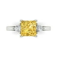 thumbnail image 1 of Three-Stone Engagement Ring for Women - 2.32ct Simulated Yellow Diamond in 14K White Gold Promise Ring, 1 of 6