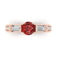 thumbnail image 1 of Three-Stone Engagement Ring for Women - 2.33ct Natural Garnet in 14K Rose Gold Promise Ring, 1 of 6