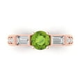 thumbnail image 1 of Three-Stone Engagement Ring for Women - 2.33ct Natural Peridot in 14K Rose Gold Promise Ring, 1 of 6