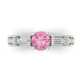 thumbnail image 1 of Three-Stone Engagement Ring for Women - 2.33ct Simulated Pink Diamond in 14K White Gold Promise Ring, 1 of 6