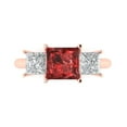 thumbnail image 1 of Three-Stone Engagement Ring for Women - 2.5ct Natural Garnet in 14K Rose Gold Promise Ring, 1 of 8