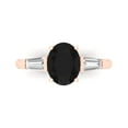thumbnail image 1 of Three-Stone Engagement Ring for Women - 2.5ct Natural Onyx in 14K Rose Gold Promise Ring, 1 of 6