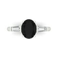 thumbnail image 1 of Three-Stone Engagement Ring for Women - 2.5ct Natural Onyx in 14K White Gold Promise Ring, 1 of 6