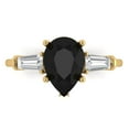 thumbnail image 1 of Three-Stone Engagement Ring for Women - 2.5ct Natural Onyx in 14K Yellow Gold Promise Ring, 1 of 6