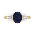 thumbnail image 1 of Three-Stone Engagement Ring for Women - 2.5ct Simulated Blue Sapphire in 14K Yellow Gold Promise Ring, 1 of 6