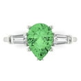 thumbnail image 1 of Three-Stone Engagement Ring for Women - 2.5ct Simulated Green Diamond in 14K White Gold Promise Ring, 1 of 6