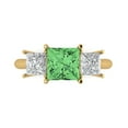 thumbnail image 1 of Three-Stone Engagement Ring for Women - 2.5ct Simulated Green Diamond in 14K Yellow Gold Promise Ring, 1 of 6