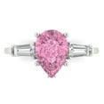 thumbnail image 1 of Three-Stone Engagement Ring for Women - 2.5ct Simulated Pink Diamond in 14K White Gold Promise Ring, 1 of 7