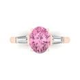 thumbnail image 1 of Three-Stone Engagement Ring for Women - 2.5ct Simulated Pink Diamond in 18K Rose Gold Promise Ring, 1 of 6