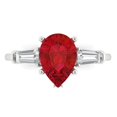 thumbnail image 1 of Three-Stone Engagement Ring for Women - 2.5ct Simulated Pink Tourmaline in 14K White Gold Promise Ring, 1 of 7