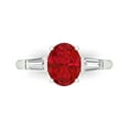 thumbnail image 1 of Three-Stone Engagement Ring for Women - 2.5ct Simulated Pink Tourmaline in 14K White Gold Promise Ring, 1 of 7