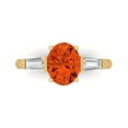 thumbnail image 1 of Three-Stone Engagement Ring for Women - 2.5ct Simulated Red Diamond in 14K Yellow Gold Promise Ring, 1 of 6