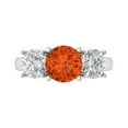 thumbnail image 1 of Three-Stone Engagement Ring for Women - 2.5ct Simulated Red Diamond in 18K White Gold Promise Ring, 1 of 6