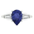 thumbnail image 1 of Three-Stone Engagement Ring for Women - 2.5ct Simulated Tanzanite in 18K White Gold Promise Ring, 1 of 6