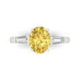 thumbnail image 1 of Three-Stone Engagement Ring for Women - 2.5ct Simulated Yellow Diamond in 14K White Gold Promise Ring, 1 of 7