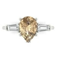thumbnail image 1 of Three-Stone Engagement Ring for Women - 2.5ct Yellow Moissanite in 18K White Gold Promise Ring, 1 of 6