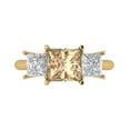 thumbnail image 1 of Three-Stone Engagement Ring for Women - 2.5ct Yellow Moissanite in 18K Yellow Gold Promise Ring, 1 of 6