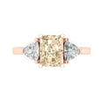 thumbnail image 1 of Three-Stone Engagement Ring for Women - 2.82ct Natural Morganite in 14K Rose Gold Promise Ring, 1 of 6