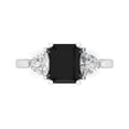 thumbnail image 1 of Three-Stone Engagement Ring for Women - 2.82ct Natural Onyx in 14K White Gold Promise Ring, 1 of 8