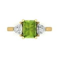 thumbnail image 1 of Three-Stone Engagement Ring for Women - 2.82ct Natural Peridot in 18K Yellow Gold Promise Ring, 1 of 6