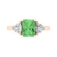 thumbnail image 1 of Three-Stone Engagement Ring for Women - 2.82ct Simulated Green Diamond in 18K Rose Gold Promise Ring, 1 of 6
