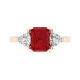 thumbnail image 1 of Three-Stone Engagement Ring for Women - 2.82ct Simulated Pink Tourmaline in 18K Rose Gold Promise Ring, 1 of 6