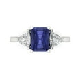 thumbnail image 1 of Three-Stone Engagement Ring for Women - 2.82ct Simulated Tanzanite in 14K White Gold Promise Ring, 1 of 8